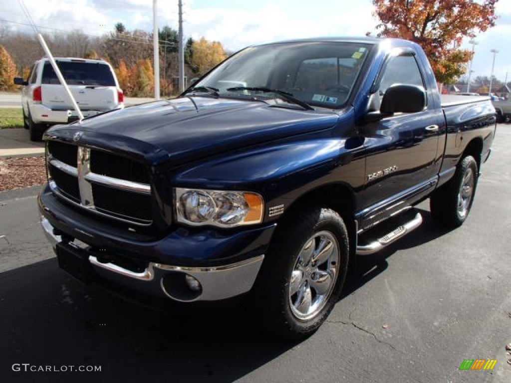 2003 Ram 1500 Laramie Regular Cab 4x4 - Patriot Blue Pearl / Taupe photo #4