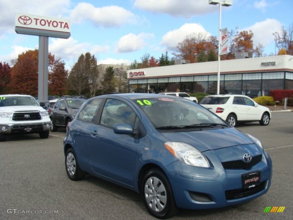 2010 Yaris 3 Door Liftback - Bayou Blue Pearl / Dark Charcoal photo #1