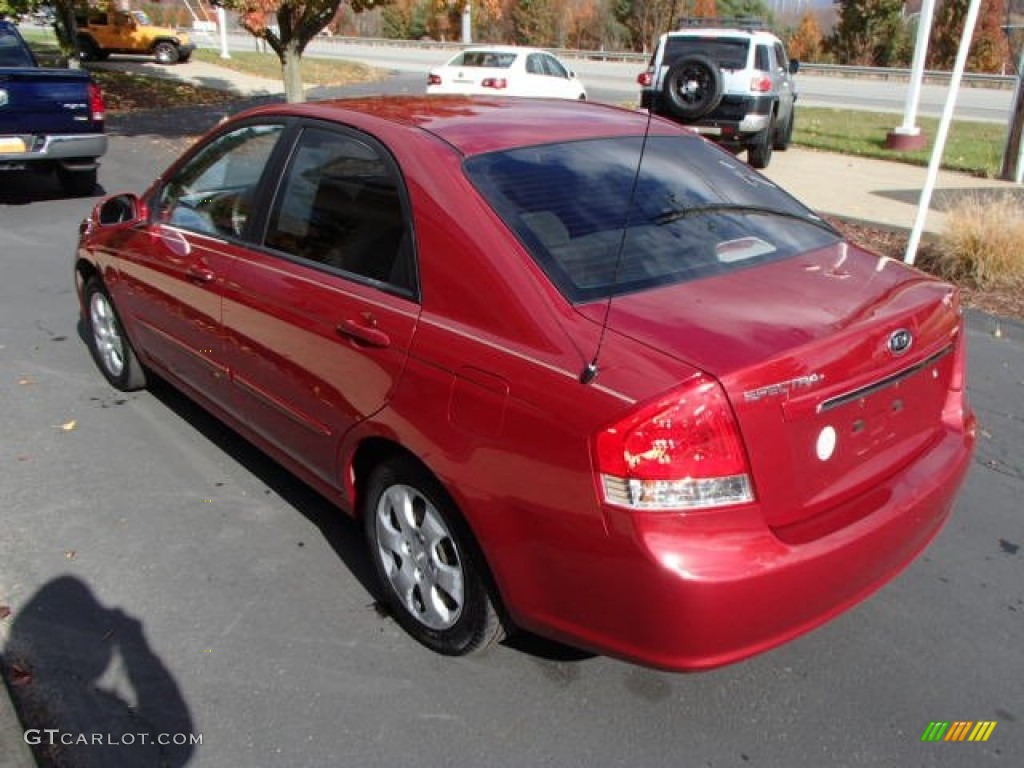 2009 Spectra EX Sedan - Spicy Red Metallic / Beige photo #6