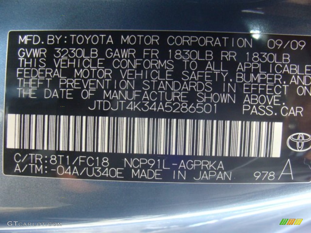 2010 Yaris 3 Door Liftback - Bayou Blue Pearl / Dark Charcoal photo #14