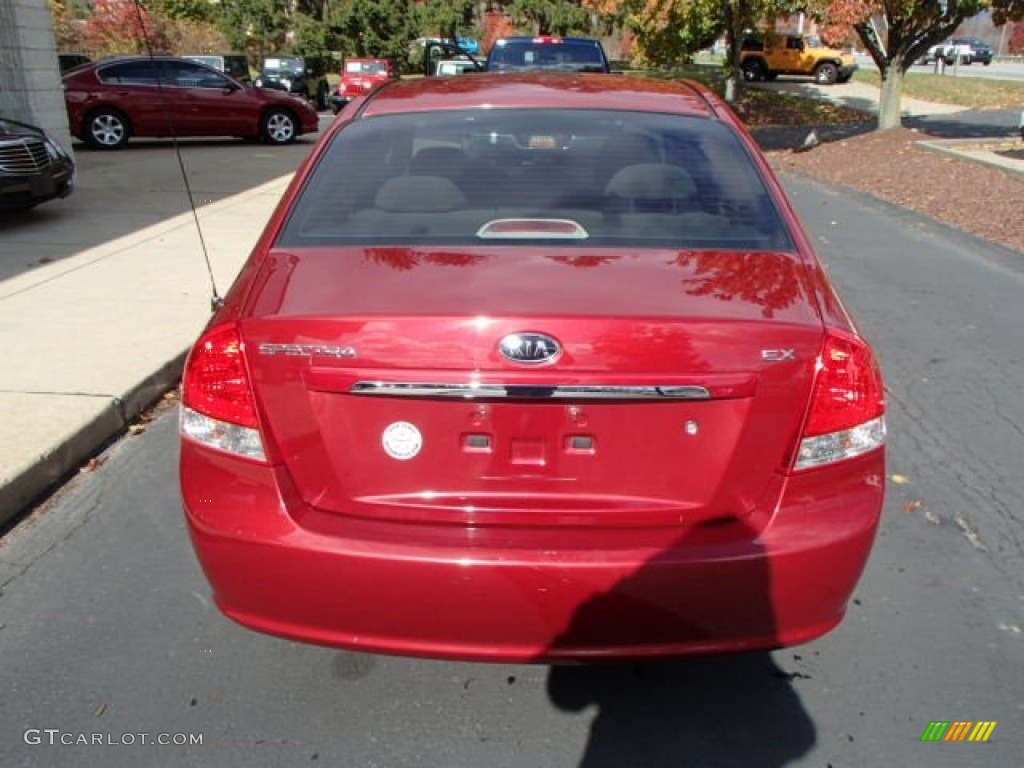 2009 Spectra EX Sedan - Spicy Red Metallic / Beige photo #7