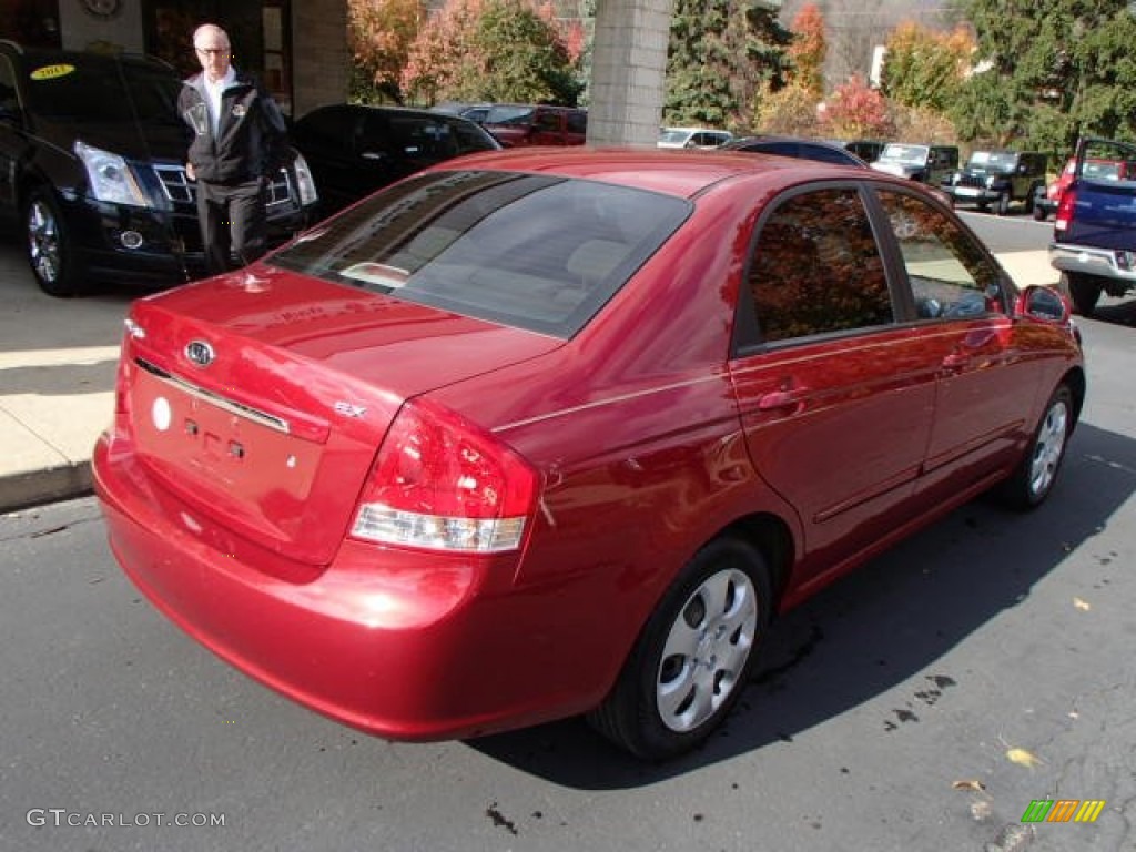 2009 Spectra EX Sedan - Spicy Red Metallic / Beige photo #8
