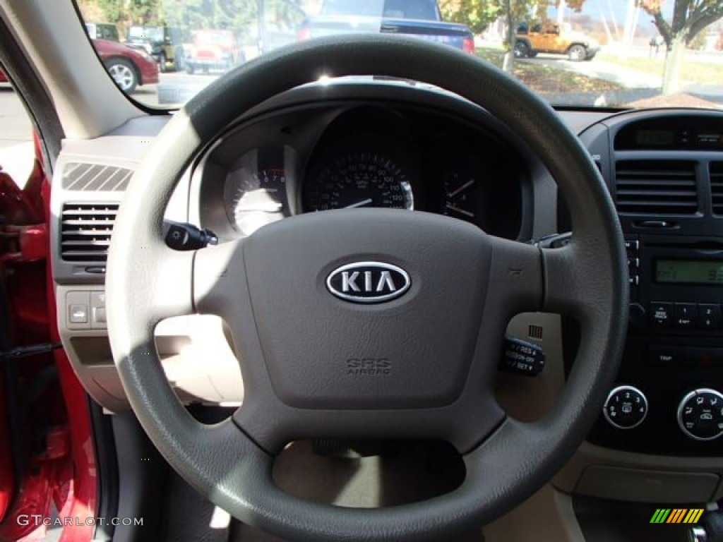 2009 Spectra EX Sedan - Spicy Red Metallic / Beige photo #18