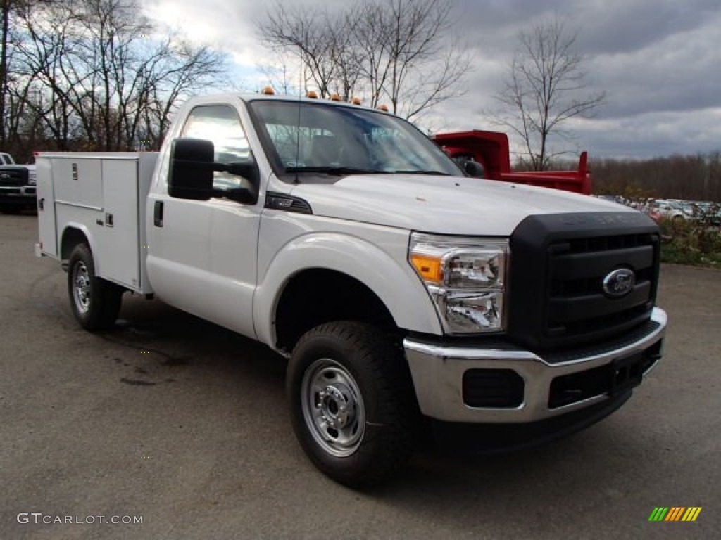 2013 F250 Super Duty XL Regular Cab 4x4 Utility Truck - Oxford White / Steel photo #2