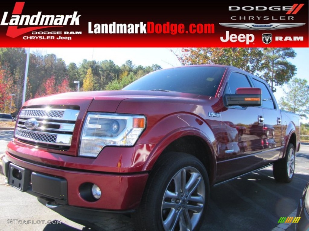 2013 F150 Limited SuperCrew 4x4 - Ruby Red Metallic / Limited Unique Red Leather photo #1