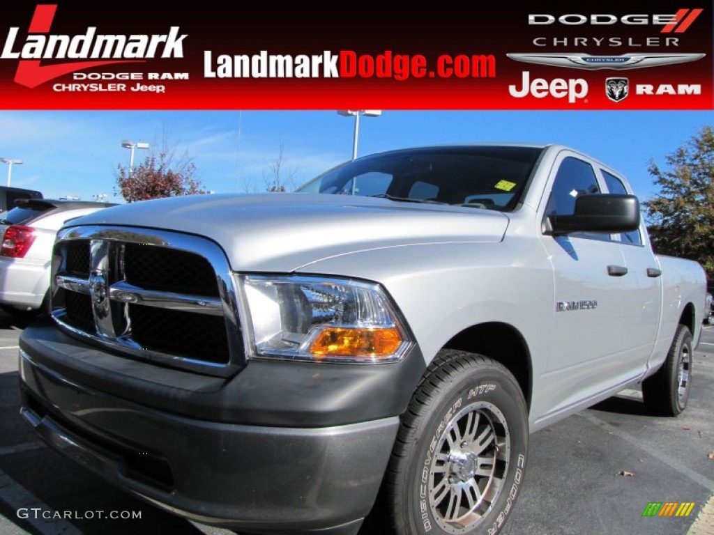 2011 Ram 1500 ST Quad Cab - Bright Silver Metallic / Dark Slate Gray/Medium Graystone photo #1