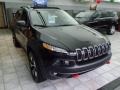 2014 Brilliant Black Crystal Pearl Jeep Cherokee Trailhawk 4x4  photo #4