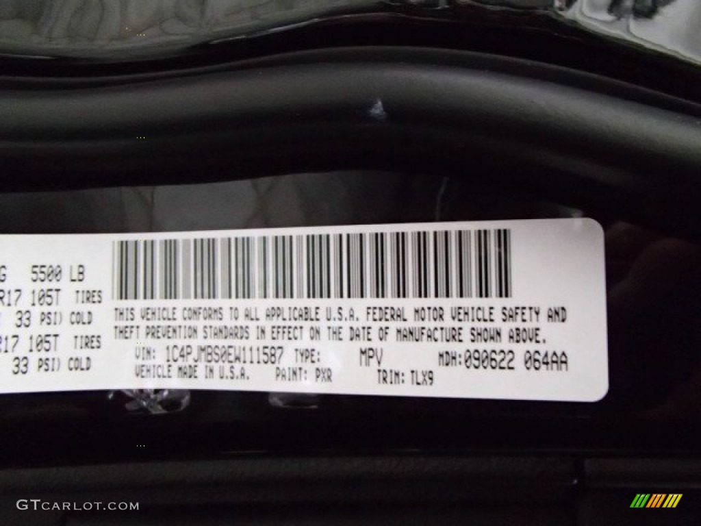 2014 Cherokee Color Code PXR for Brilliant Black Crystal Pearl Photo #87733781