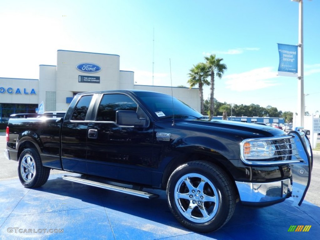 2005 F150 XLT SuperCab - Black / Medium Flint/Dark Flint Grey photo #9