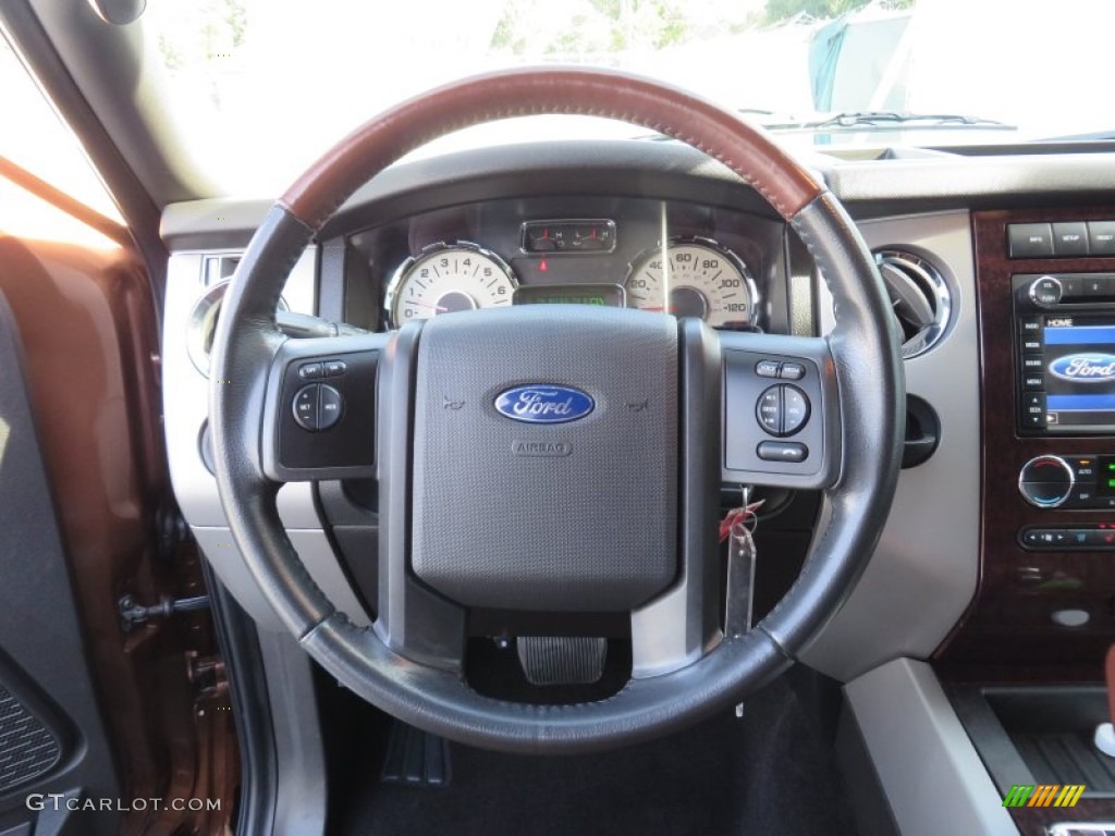 2011 Ford Expedition King Ranch Chaparral Leather Steering Wheel Photo #87734781