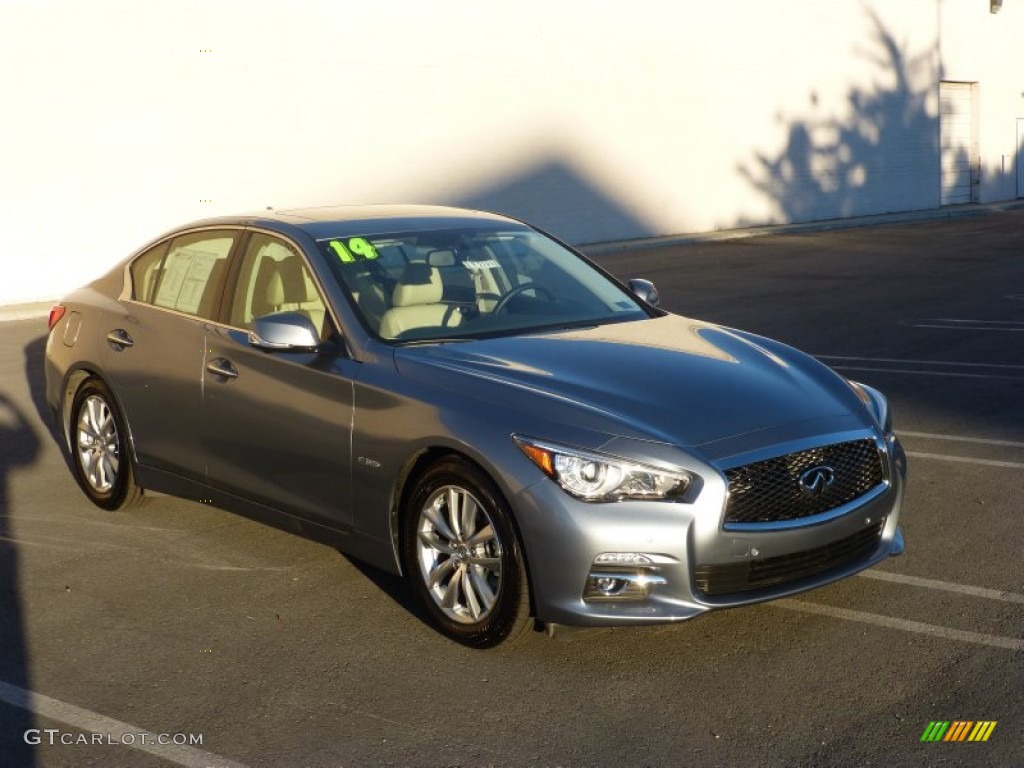 Hagane Blue 2014 Infiniti Q 50 Hybrid Premium Exterior Photo #87735183