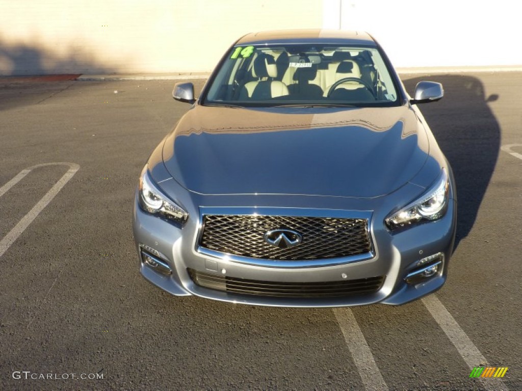Hagane Blue 2014 Infiniti Q 50 Hybrid Premium Exterior Photo #87735210