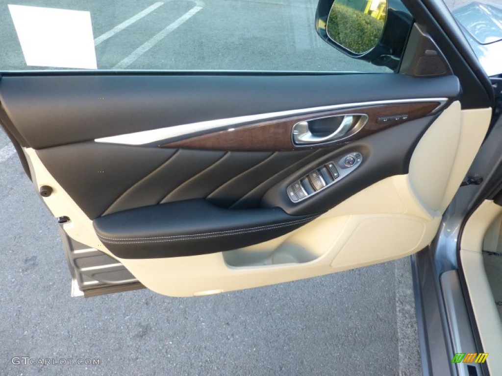 2014 Infiniti Q 50 Hybrid Premium Wheat Door Panel Photo #87735405