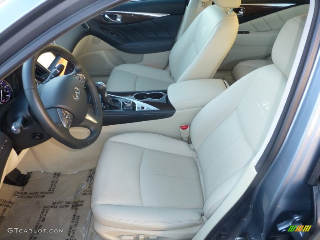 Wheat Interior 2014 Infiniti Q 50 Hybrid Premium Photo #87735435
