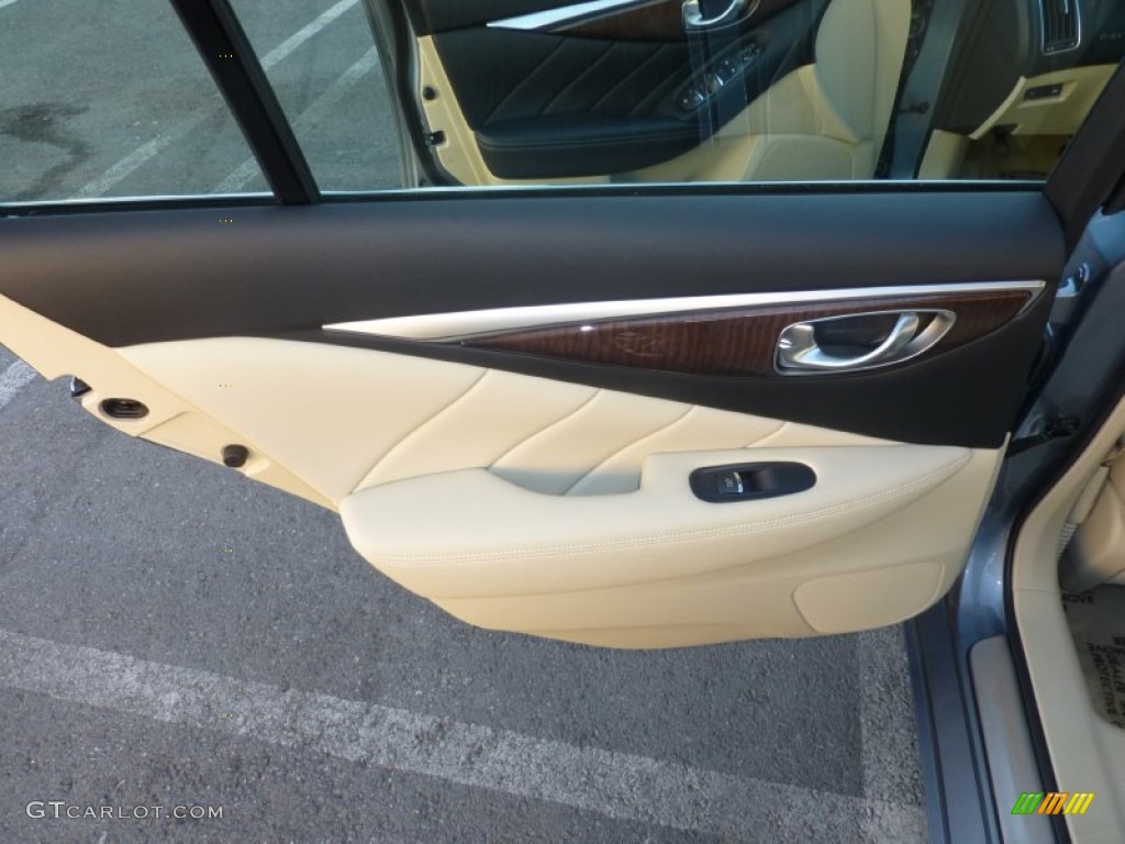 2014 Infiniti Q 50 Hybrid Premium Wheat Door Panel Photo #87735459