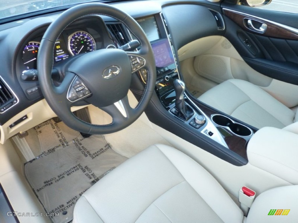 Wheat Interior 2014 Infiniti Q 50 Hybrid Premium Photo #87735649