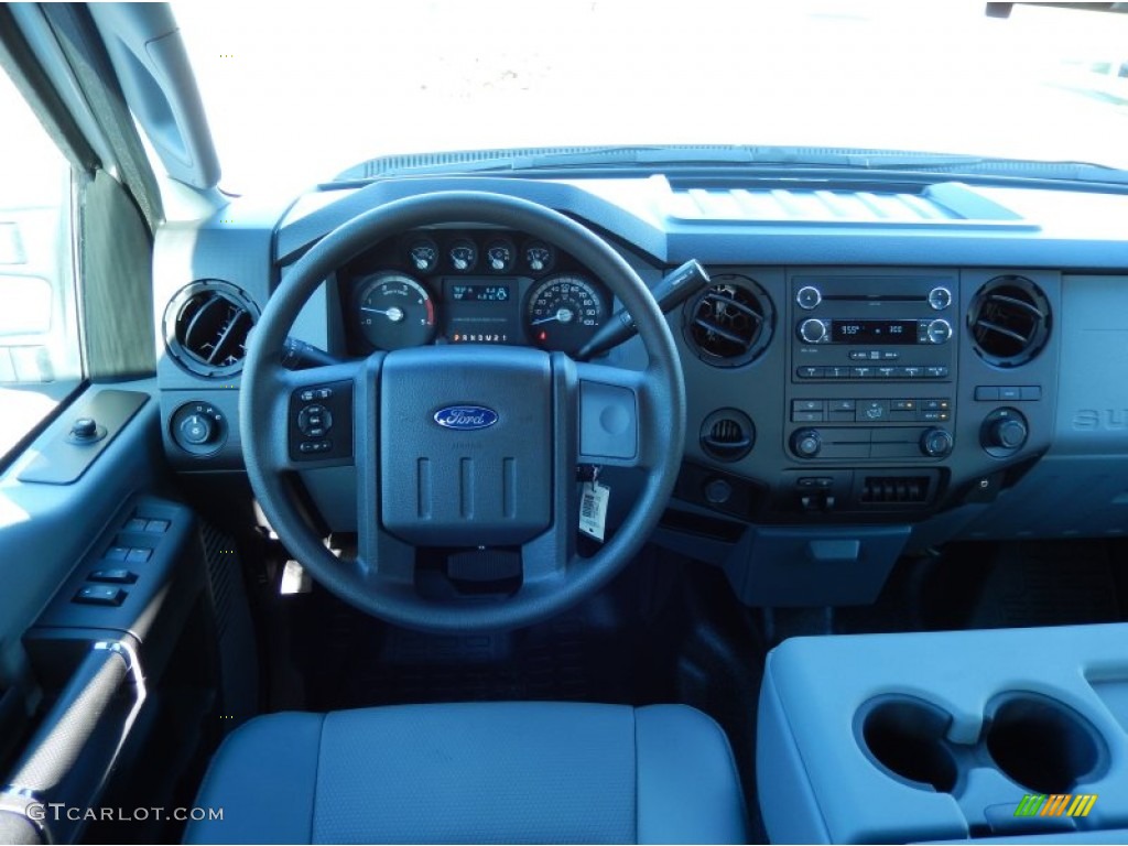 2014 F350 Super Duty XL Crew Cab Dually - Oxford White / Steel photo #8