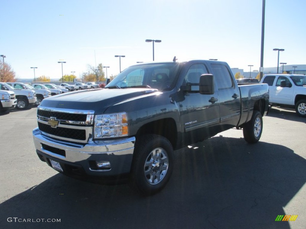 2014 Silverado 2500HD LT Crew Cab 4x4 - Blue Granite Metallic / Ebony photo #2