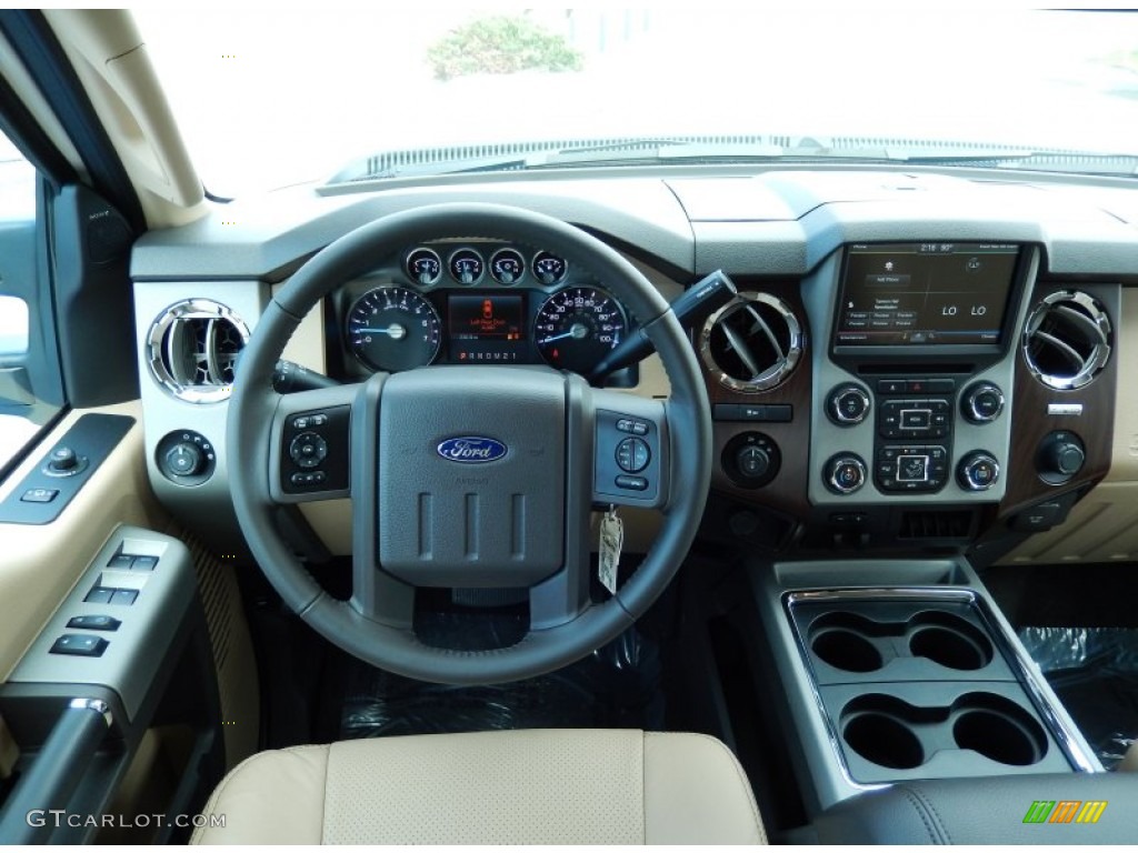 2014 Ford F250 Super Duty Lariat Crew Cab 4x4 Adobe Dashboard Photo #87736053