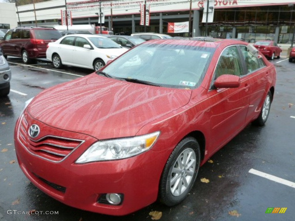 2011 Camry XLE V6 - Barcelona Red Metallic / Bisque photo #3