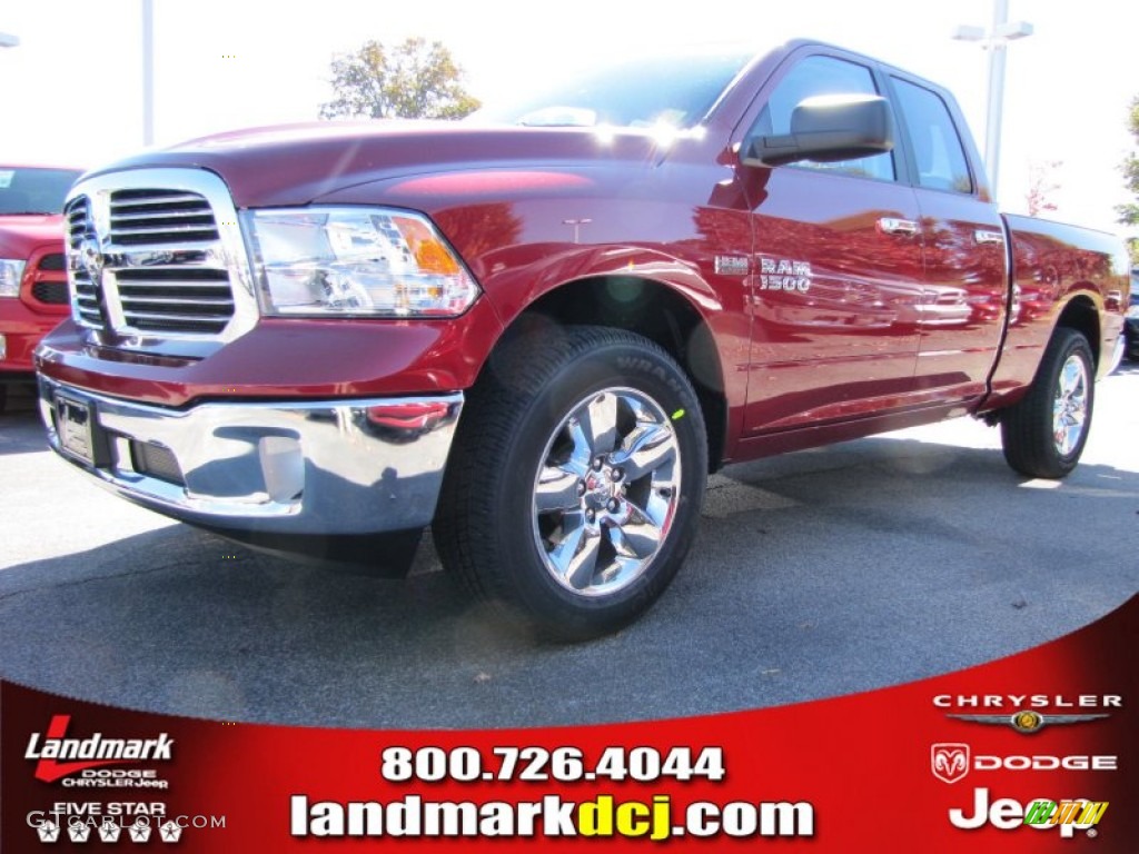 2014 1500 SLT Quad Cab - Deep Cherry Red Crystal Pearl / Canyon Brown/Light Frost Beige photo #1