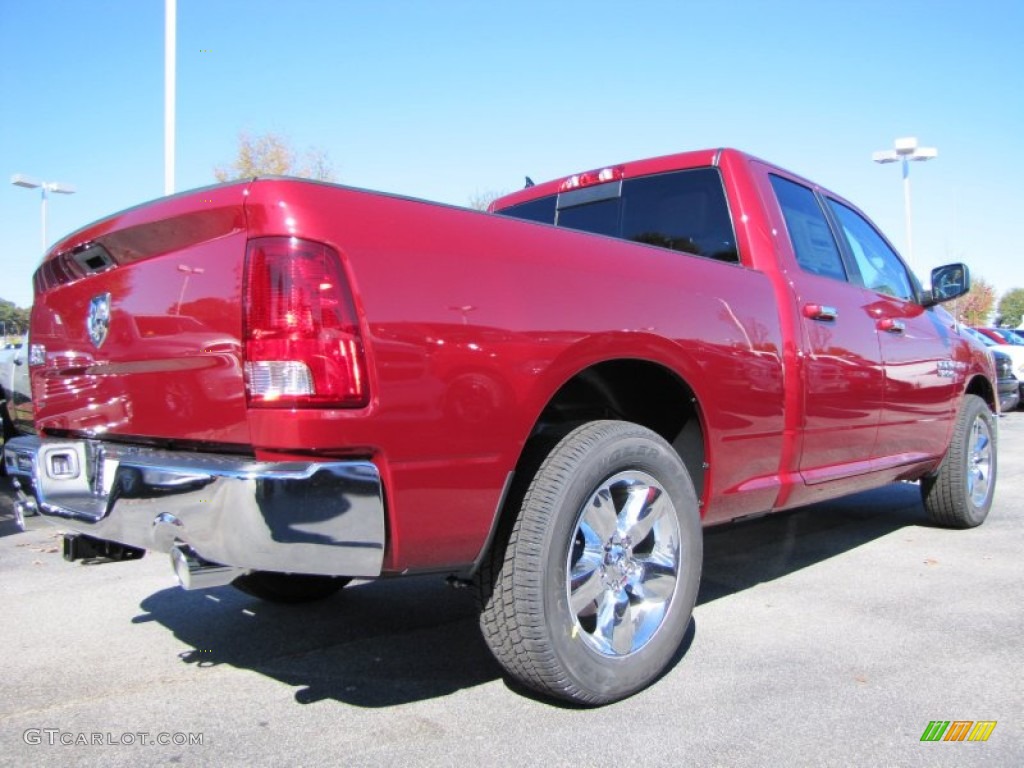 2014 1500 SLT Quad Cab - Deep Cherry Red Crystal Pearl / Canyon Brown/Light Frost Beige photo #3