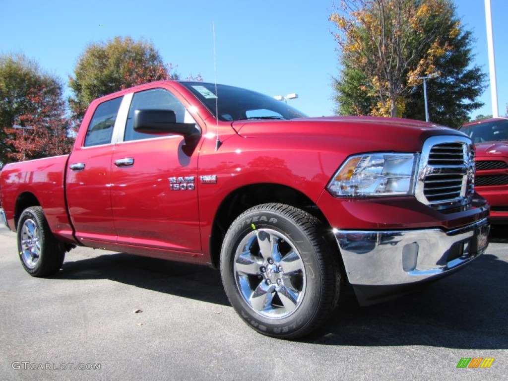 2014 1500 SLT Quad Cab - Deep Cherry Red Crystal Pearl / Canyon Brown/Light Frost Beige photo #4