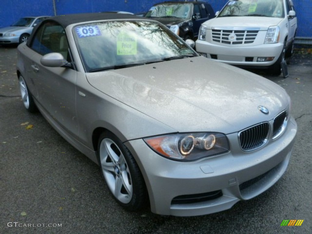 2009 1 Series 135i Convertible - Cashmere Silver Metallic / Taupe photo #3