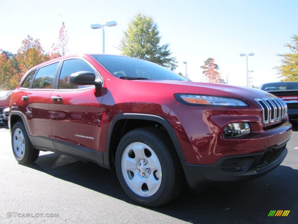Deep Cherry Red Crystal Pearl 2014 Jeep Cherokee Sport Exterior Photo #87743358