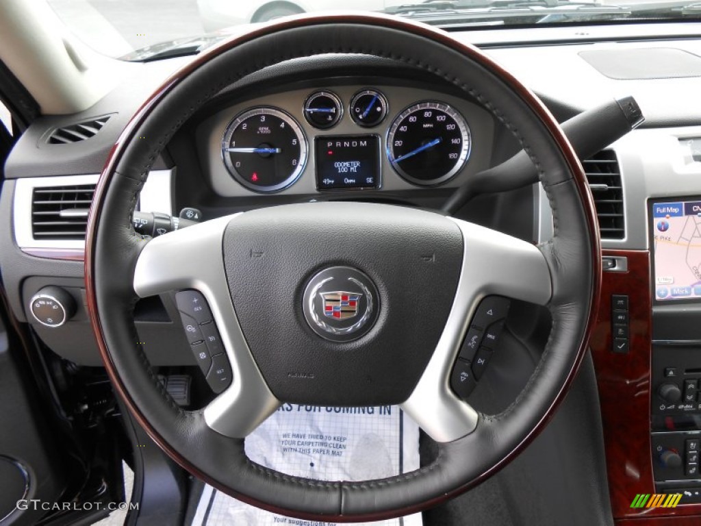 2014 Cadillac Escalade Luxury AWD Ebony/Ebony Steering Wheel Photo #87750600