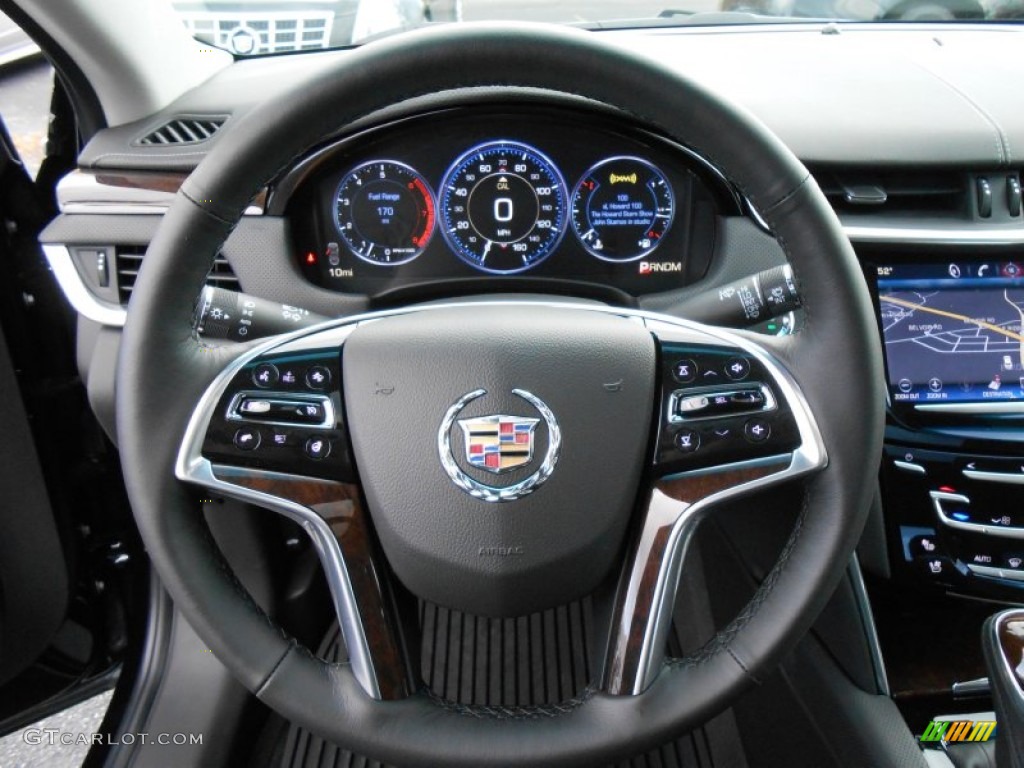 2014 Cadillac XTS Vsport Premium AWD Jet Black Steering Wheel Photo #87750939