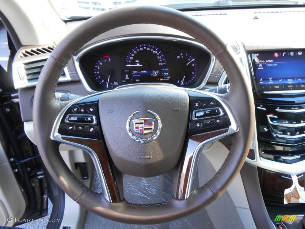 2014 Cadillac SRX Luxury Shale/Brownstone Steering Wheel Photo #87752448