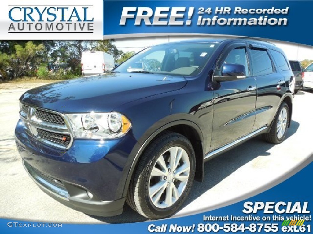 2013 Durango Crew - True Blue Pearl / Dark Graystone/Medium Graystone photo #1