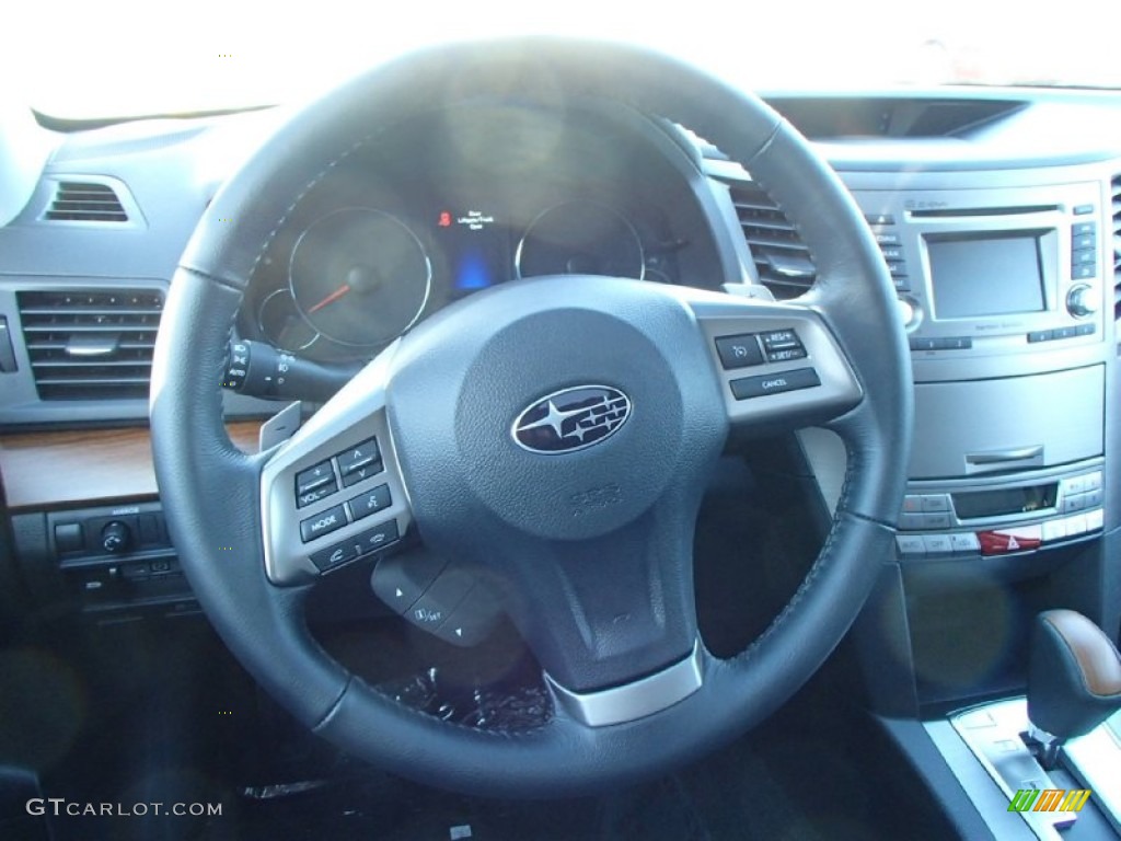 2014 Subaru Outback 3.6R Limited Black Steering Wheel Photo #87752769