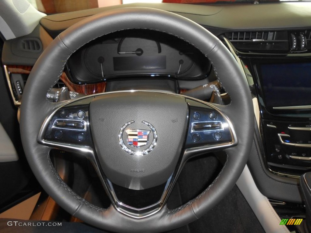 2014 Cadillac CTS Performance Sedan AWD Light Platinum/Jet Black Steering Wheel Photo #87752940