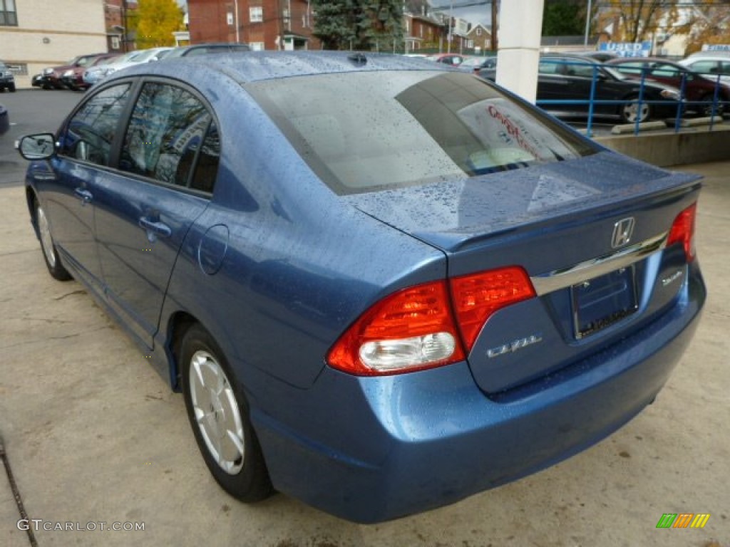 2009 Civic Hybrid Sedan - Atomic Blue Metallic / Beige photo #12