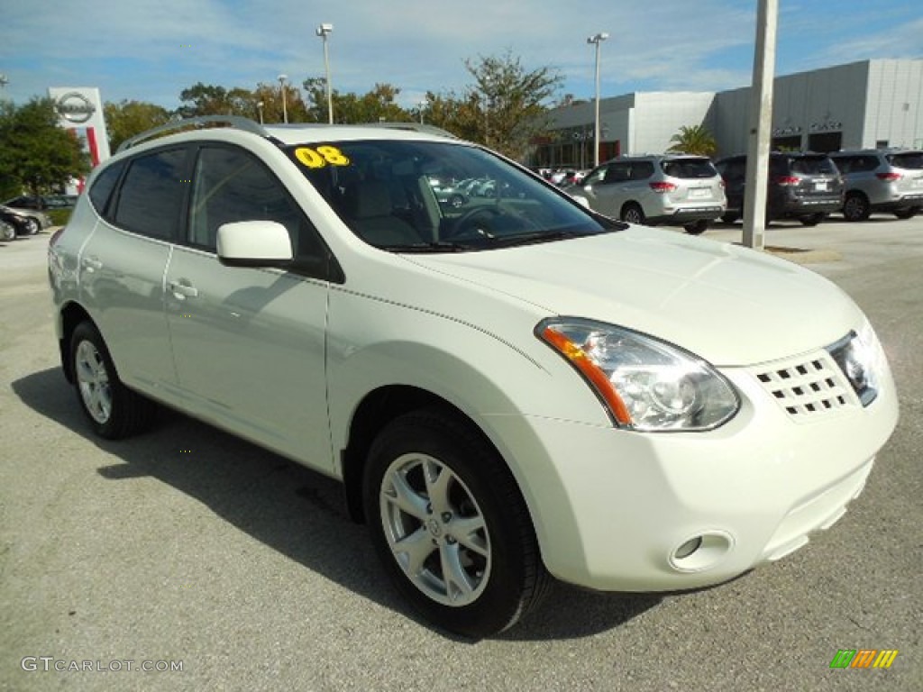 2008 Rogue SL AWD - Phantom White Pearl / Gray photo #11