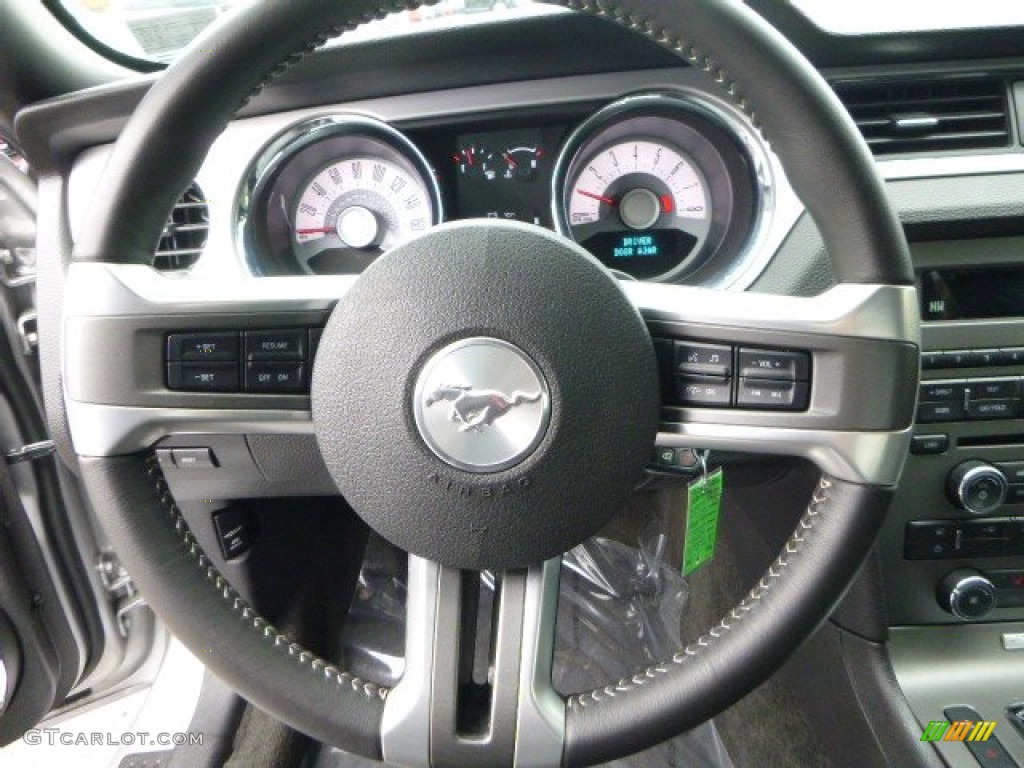 2012 Ford Mustang GT Premium Coupe Charcoal Black Steering Wheel Photo #87761544