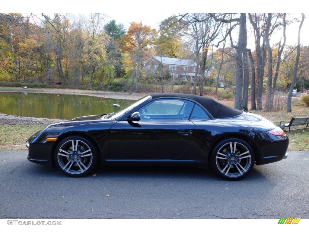 Basalt Black Metallic 2012 Porsche 911 Black Edition Cabriolet Exterior Photo #87767423