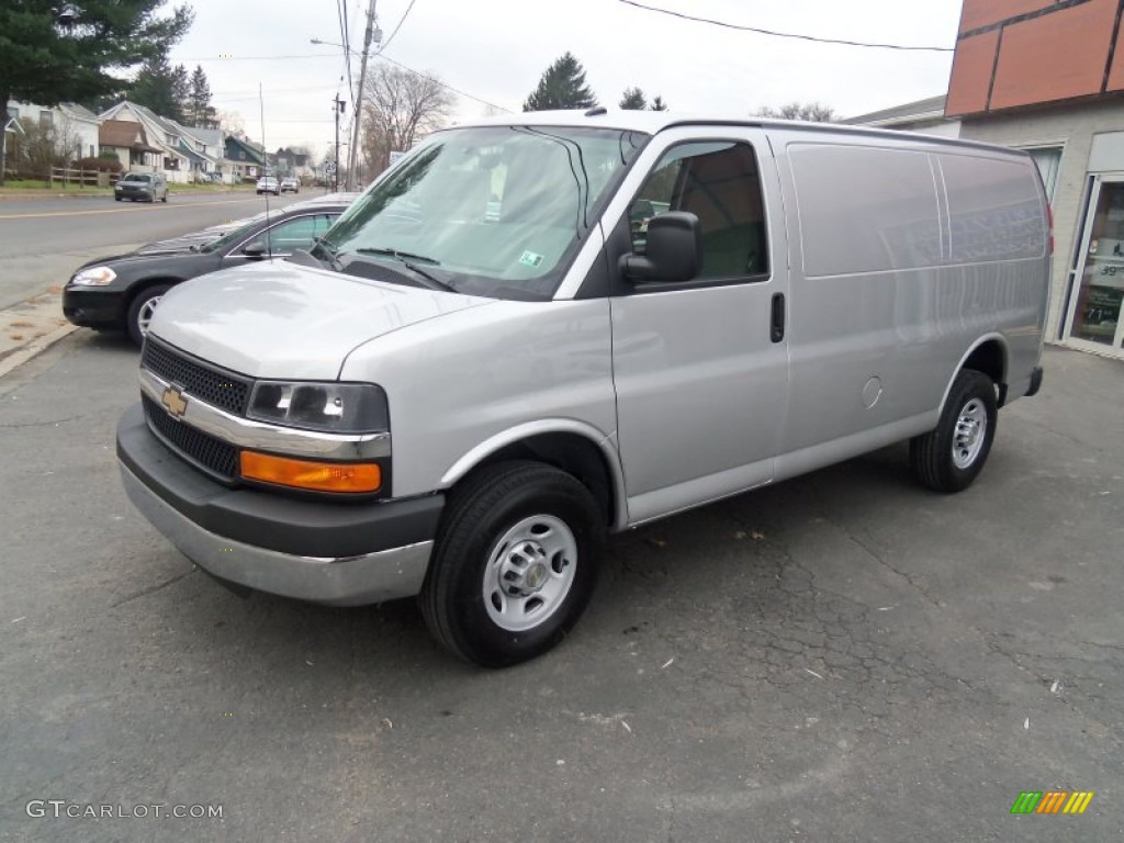 Silver Ice Metallic 2014 Chevrolet Express 2500 Cargo WT Exterior Photo #87768260