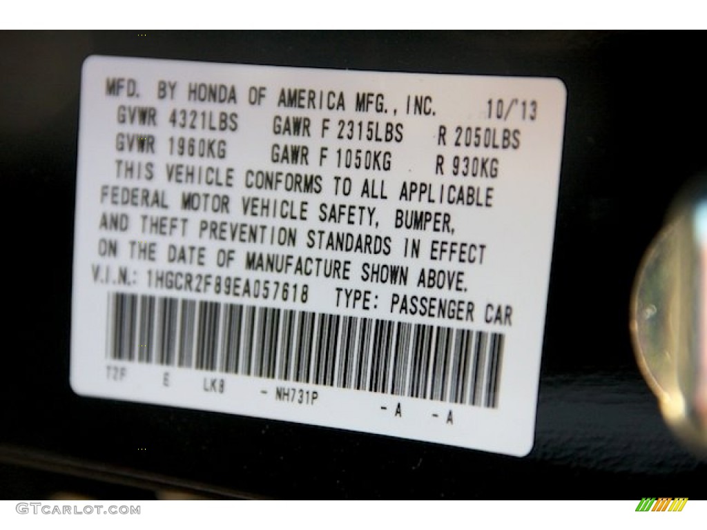 2014 Accord EX-L Sedan - Crystal Black Pearl / Black photo #22