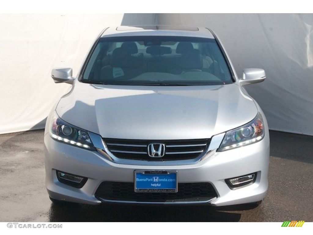 2014 Accord EX-L V6 Sedan - Alabaster Silver Metallic / Gray photo #2