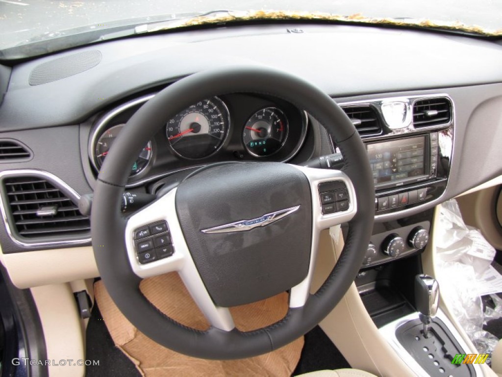 2014 Chrysler 200 Touring Convertible Black/Light Frost Beige Dashboard Photo #87777440