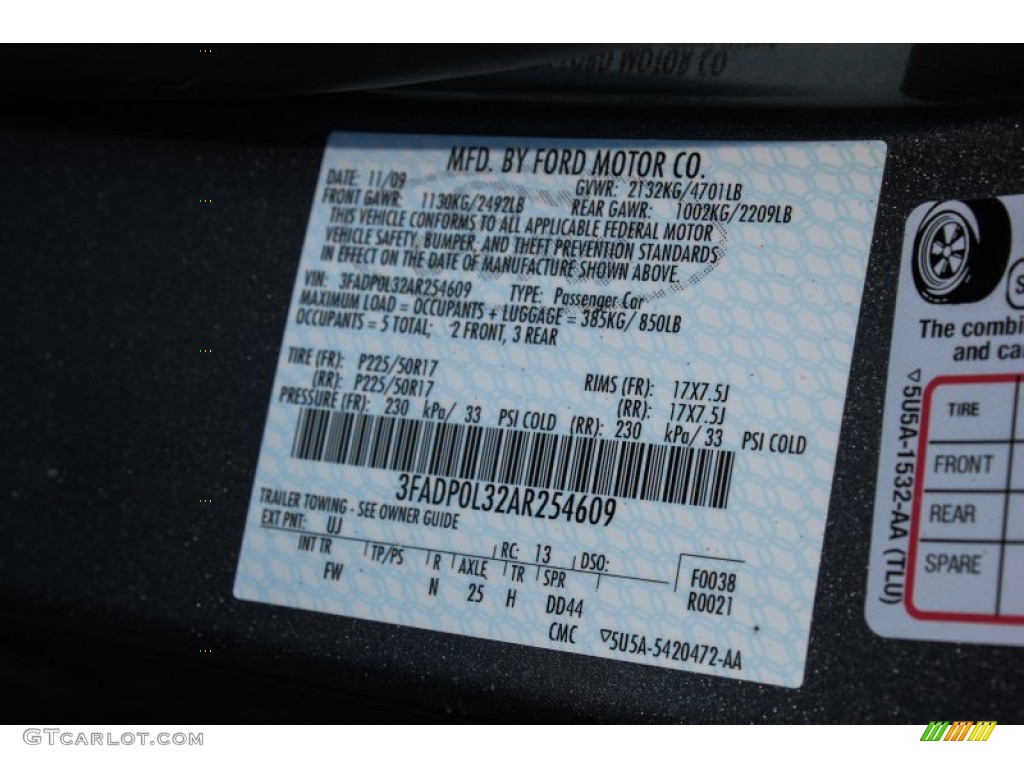 2010 Fusion Hybrid - Sterling Grey Metallic / Charcoal Black photo #19
