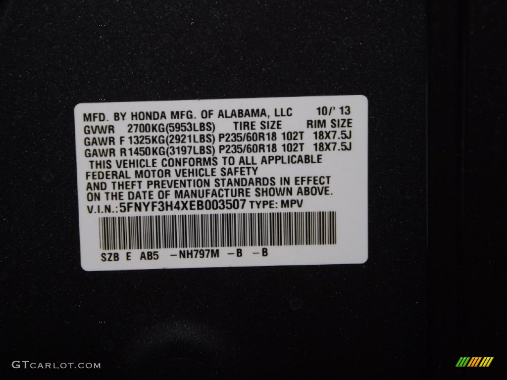 2014 Pilot EX - Modern Steel Metallic / Gray photo #33