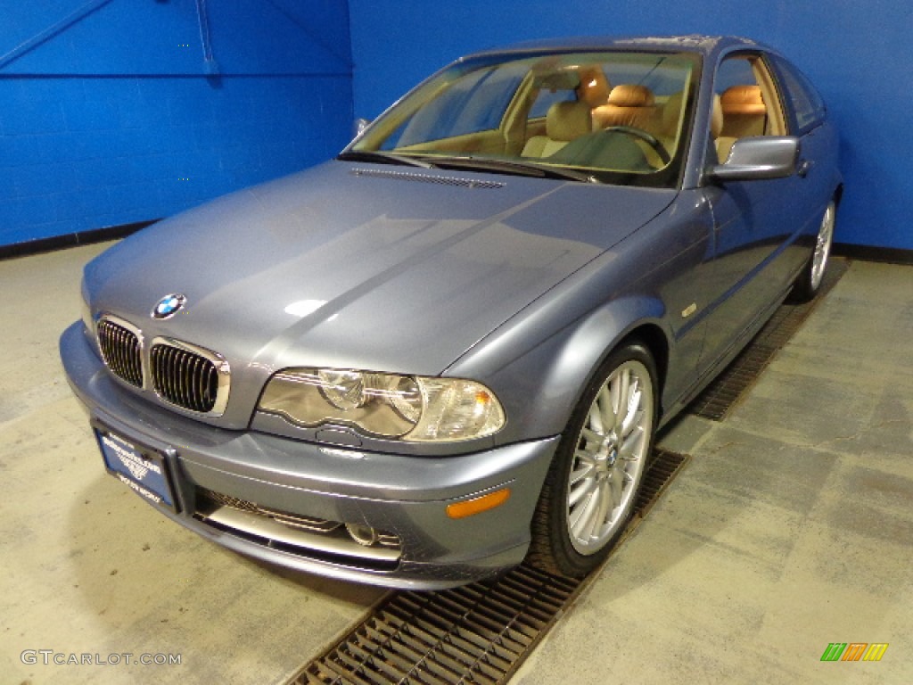 2003 3 Series 330i Coupe - Steel Blue Metallic / Sand photo #1