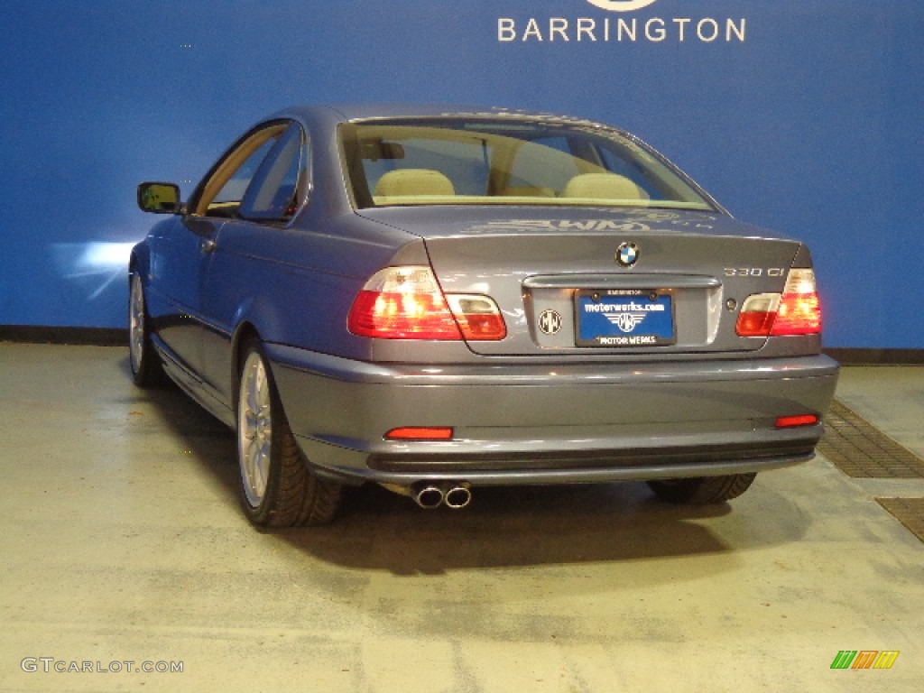 2003 3 Series 330i Coupe - Steel Blue Metallic / Sand photo #10