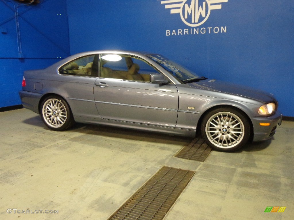 2003 3 Series 330i Coupe - Steel Blue Metallic / Sand photo #13