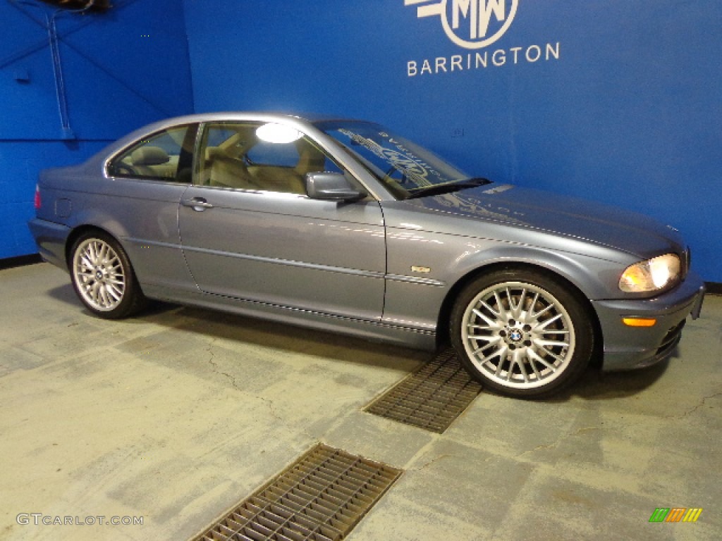 2003 3 Series 330i Coupe - Steel Blue Metallic / Sand photo #18