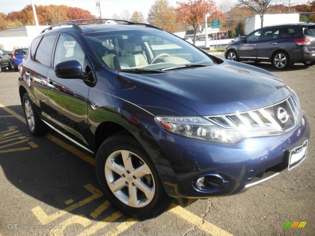 2010 Murano SL AWD - Deep Sapphire Blue Metallic / Beige photo #10